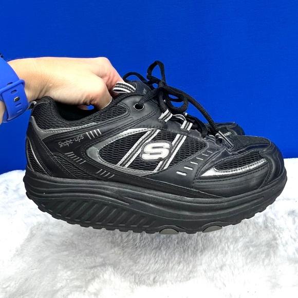 VINTAGE |•SKECHERS•| Shape-Ups! Black Activewear Walking Shoes Size 8 - Picture 5 of 12